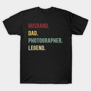 Photographer Funny Vintage Retro Shirt Husband Dad Photographer Legend T-Shirt